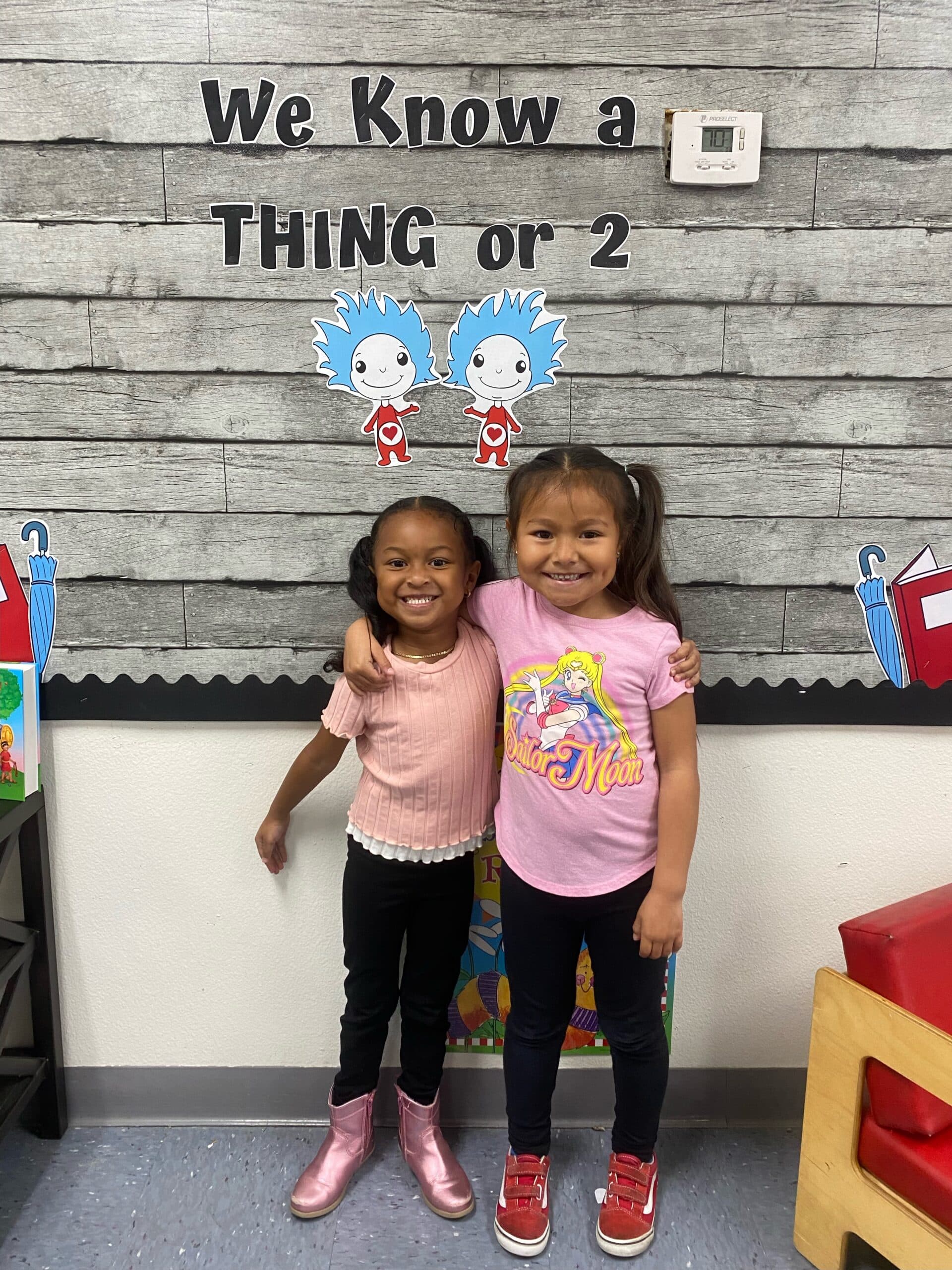Students posing together during a themed spirit day